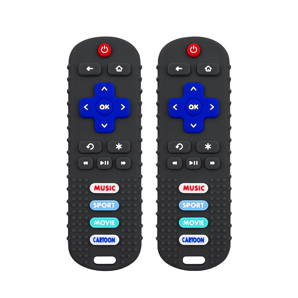 2 Pack Remote Control Shape Teether for Baby,Babies Toy, TV Remote Control,Silicone Remote Control Teething Toys