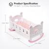 ROBOTIME Wooden Baby Doll Crib, Doll Cradle Bed for 18-24 Inch Dolls, Baby Doll Crib Set with Blanket and Pillow, Toy Doll Bed for Girls Ages 3+ view 4