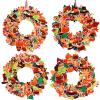 12 Sets Thanksgiving Wreath Decorations, Thanksgiving DIY Foam Wreath Signs Fall Craft Kit Turkey Maple Leaves Pumpkin Foam Stickers for Kids Fall Harvest Classroom Home Activity view 1
