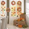 12 Sets Thanksgiving Wreath Decorations, Thanksgiving DIY Foam Wreath Signs Fall Craft Kit Turkey Maple Leaves Pumpkin Foam Stickers for Kids Fall Harvest Classroom Home Activity view 3