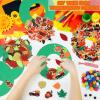 12 Sets Thanksgiving Wreath Decorations, Thanksgiving DIY Foam Wreath Signs Fall Craft Kit Turkey Maple Leaves Pumpkin Foam Stickers for Kids Fall Harvest Classroom Home Activity view 4