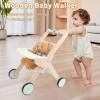 Canuan Wooden Baby Walker Doll Stroller, Baby Push Walker, Shopping Cart Learning Walk for Boys and Girls, Wood Push Toys for Toddler Learning to Walk view 2