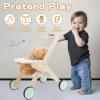 Canuan Wooden Baby Walker Doll Stroller, Baby Push Walker, Shopping Cart Learning Walk for Boys and Girls, Wood Push Toys for Toddler Learning to Walk view 3