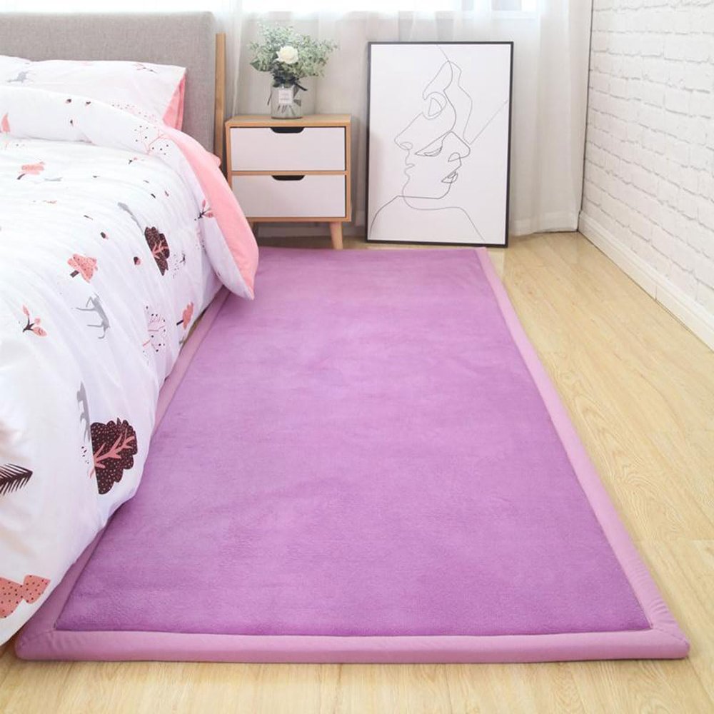 Dmkjdzsw Play Crawling mat for Nursery Baby, Extra Soft Activity Floor Mat for Kids Playroom Bedroom-Purple cyan-120 * 180cm