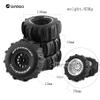 Chanmoo 1/7 1/8 RC Short Course Truck Car Tires and Wheels Rims 17mm Hex Snow Sand Buggy Desert Tyres with Foam Insert for 1:7 Scale RC Off Road Truck Car TRAXXAS UDR 85086-4 4Pcs (A Green) view 2