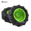 Chanmoo 1/7 1/8 RC Short Course Truck Car Tires and Wheels Rims 17mm Hex Snow Sand Buggy Desert Tyres with Foam Insert for 1:7 Scale RC Off Road Truck Car TRAXXAS UDR 85086-4 4Pcs (A Green) view 3