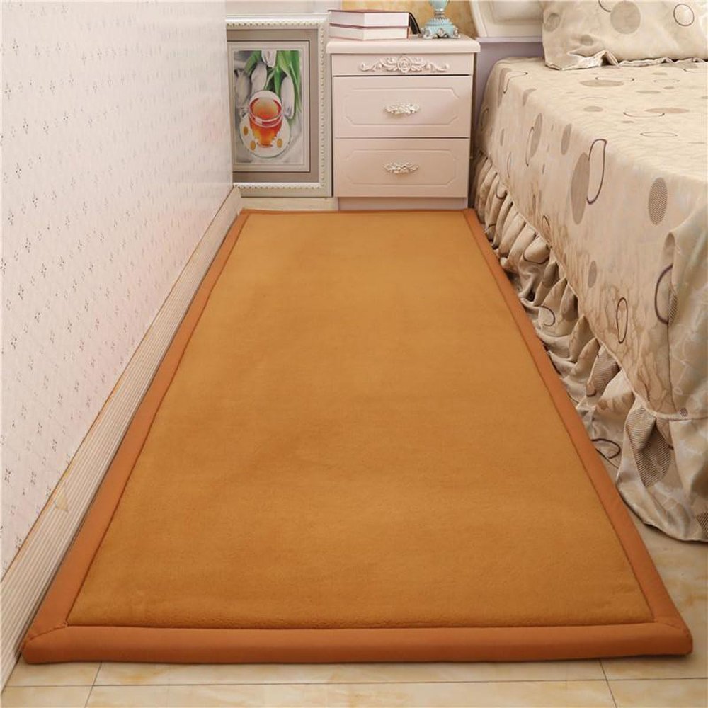 Dmkjdzsw Play Crawling mat for Nursery Baby, Extra Soft Activity Floor Mat for Kids Playroom Bedroom-Khaki-80 * 200cm