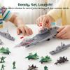 3 otters 27PCS Aircraft Carrier Toy Set, Army Men Military Set Battle Group Plastic Military Toy Aircraft Carrier Warplanes Battleship for Boys Kids Birthday Gift view 3