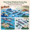 3 otters 27PCS Aircraft Carrier Toy Set, Army Men Military Set Battle Group Plastic Military Toy Aircraft Carrier Warplanes Battleship for Boys Kids Birthday Gift view 4