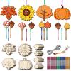 12 Pack Wind Chime Kits for Kids, DIY Autumn Make Your Own Fall Wind Chime DIY Coloring Paint Fall Wooden Arts and Crafts Birthday Party Favor for Girls Boys view 1