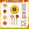 12 Pack Wind Chime Kits for Kids, DIY Autumn Make Your Own Fall Wind Chime DIY Coloring Paint Fall Wooden Arts and Crafts Birthday Party Favor for Girls Boys view 2