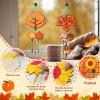 12 Pack Wind Chime Kits for Kids, DIY Autumn Make Your Own Fall Wind Chime DIY Coloring Paint Fall Wooden Arts and Crafts Birthday Party Favor for Girls Boys view 4