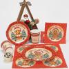 100 Pieces Gingerbread Christmas Decorations Set Serves 25 Christmas Party Disposable Tableware Gingerbread Man Paper Plates Napkins Cups for Xmas Gingerbread Theme Party Supplies view 4