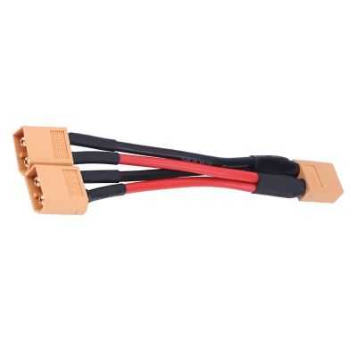 XT60 Parallel Cable, Battery Connector, 4AWG Cable Extension Y Splitter, XT60 Female Male Cable for RC li po 1 Female to 2 Male(2)
