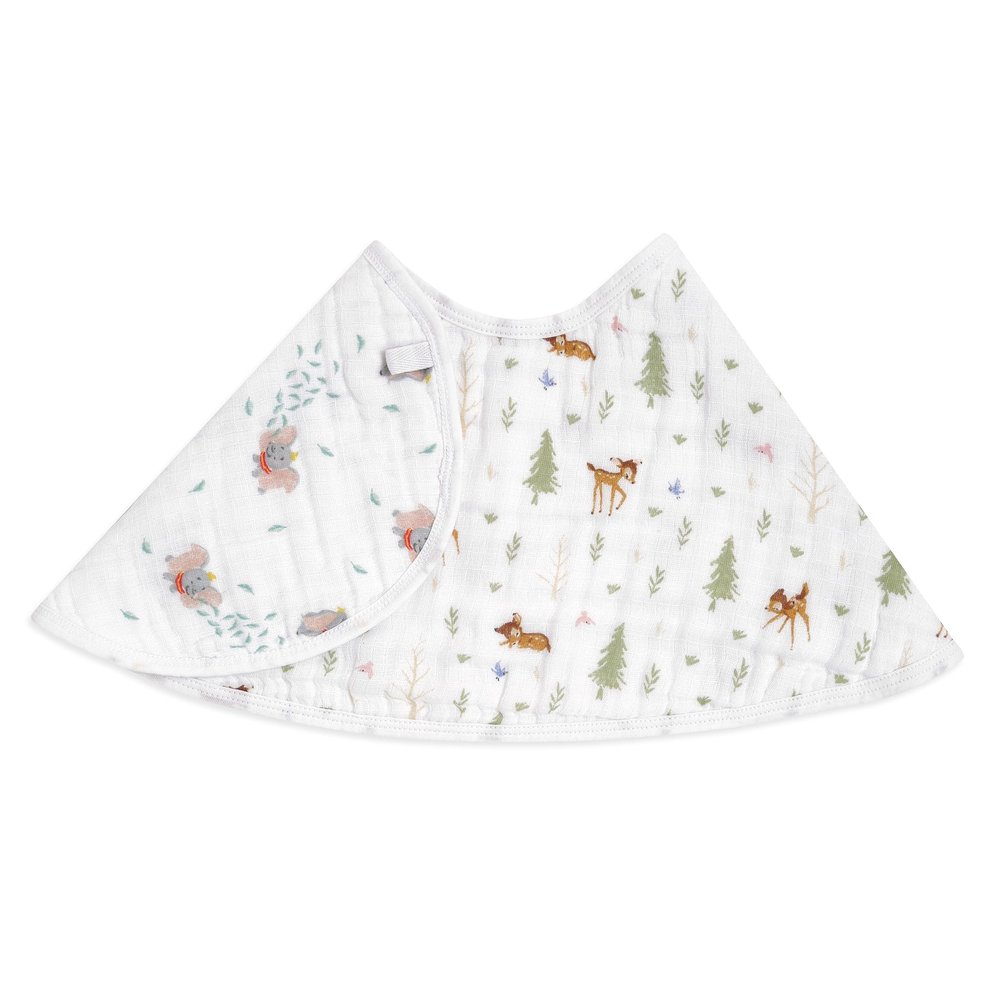 aden + anais Essentials Disney Baby Burpy Baby Bib, 100% Cotton Muslin, Soft Absorbent 4 Layers, Multi-Use Burp Cloth and Bib, 22.5 X 11, Single, Disney + Friends