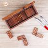The Maryam Crafts Personalized Handmade Wooden Dominoes Set | Double Six Professional Size with Decorative Wooden Storage Box (Rosewood, Personalized) view 3