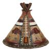 Ebros Gift Rustic Western Tribal Native Indian Teepee Hut with Charging Bison Motif Money Coin Savings Piggy Bank Decorative Figurine Accent view 1