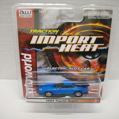 Auto World SC391-3B Import Heat 1994 Supra HO Scale Electric Slot Car - Blue with Black