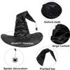 AYILUOBE Halloween Women Witch Hat Ruched Cone Wizard Cap Wide Brim Wicked Witch Hat for Cosplay Party Costume Accessory view 3