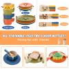 GAGAKU Wooden Play Food Sets for Kids Kitchen, Montessori Wooden Play Food Toys with Plates and Dishes for Toddler Boys & Girls Gifts view 2