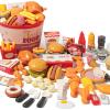 Hydeem 80 Pcs Pretend Play Food Toy for Kids Kitchen Aged 3 4 5, Fast Food Set with Storage Bucket, Pizza, Burger, Ice Cream, Hot Dog, Educational Birthday Toy Gift for Boys Girls view 1