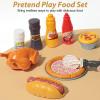 Hydeem 80 Pcs Pretend Play Food Toy for Kids Kitchen Aged 3 4 5, Fast Food Set with Storage Bucket, Pizza, Burger, Ice Cream, Hot Dog, Educational Birthday Toy Gift for Boys Girls view 3