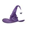 AYILUOBE Halloween Women Witch Hat Ruched Cone Wizard Cap Wide Brim Wicked Witch Hat for Cosplay Party Costume Accessory view 1