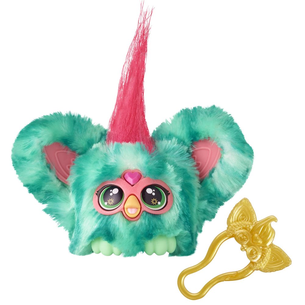 Furby Furblets Mello-Nee Mini Friend, 45+ Sounds, Summer Chill Music & Furbish Phrases, Electronic Plush Toys, Watermelon Red & Green, Easter Basket Stuffers, Ages 6+