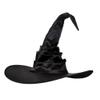 AYILUOBE Halloween Women Witch Hat Ruched Cone Wizard Cap Wide Brim Wicked Witch Hat for Cosplay Party Costume Accessory view 1