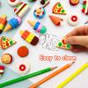 34 pcs Food Erasers for Kids Classroom Prizes, Puzzle Eraser 3D Take Apart Food Pencil Erasers for Student Rewards, Class Treasure Box,Game Rewards,Party Favors view 3