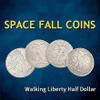 blue-ther Space Fall Coins (Walking Liberty Half Dollar) Magic Tricks Coin Magic Magician Close up Street Illusion Gimmick Mentalism Props view 4
