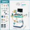 Sotodik Doctor Kit for Kids 28 Accessories Pretend Medical Station Set Mobile Cart with Lights,Thermometer, Stethoscope and Doctor Costume Role Play Role Play Educational Toys for Boys & Girl Toddlers view 2