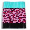 Craft Supply Pink Leopard Tablecover- Teal Animal Print Table Cover - Plastic Rectangular 54" x 84" view 2