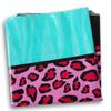Craft Supply Pink Leopard Tablecover- Teal Animal Print Table Cover - Plastic Rectangular 54" x 84" view 4