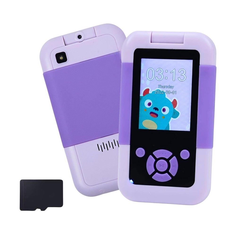 Toddler Play Phones for Kids - Kids Smart Phone for Boys & Girls - Toddler Toy Phone with Flip Camera - Mini Smartphone for Music - Multifunction Toy Cell Phones for Birthday Gifts, Age 3-6 (Purple)