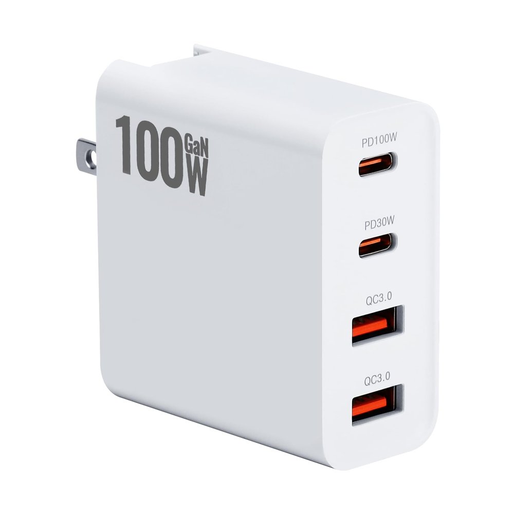 RCstyle Drone Power Adapter,100W GaN Charger 4-Port, Dual PD (100W/30W) and QC3.0 Port Fast Charger,for DJI Flip, DJI Avata 2,DJI NEO,Air 3S,Air 3,Mini 2,Mini 3 Pro,Mini 4 Pro,Air 2s,Drone Accessories