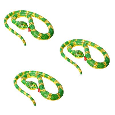 PENINSULA LOVE Halloween Inflatable Snakes 3pcs Large Fake Snake Realistic Serpents Figure Blow Up Snakes for Pool Garden Halloween April Fool's Day Party Decor
