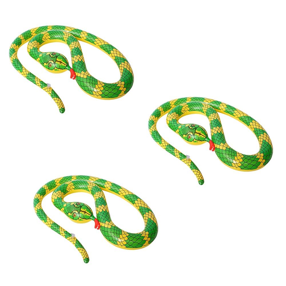 PENINSULA LOVE Halloween Inflatable Snakes 3pcs Large Fake Snake Realistic Serpents Figure Blow Up Snakes for Pool Garden Halloween April Fool's Day Party Decor