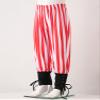 Aislor Kids Boys Ankle Lace Up Banded Pants Renaissance Gothic Trousers Medieval Viking Navigator Pirate Costume Red Stripes 8-10 Years view 4
