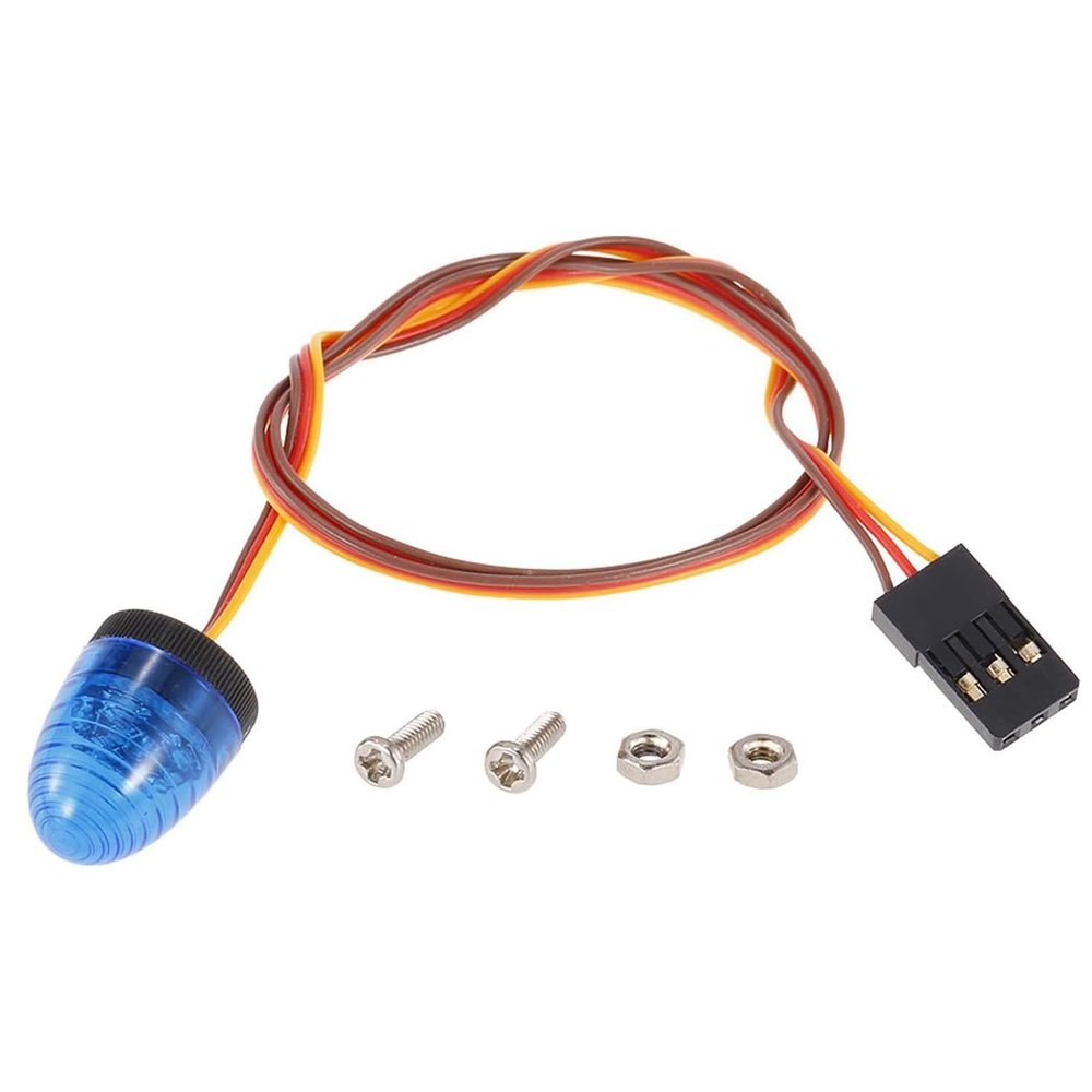 WONFAST Circular Ultra Bright LED Police Light Rotating Flash Alarming Strobe Lamp 5Modes for 1/8 1/10 1/14 RC Car Firefighting Ambulance Crawler Truck for CC01 D90 SCX10(10x15mm,Blue)