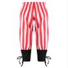 Aislor Kids Boys Ankle Lace Up Banded Pants Renaissance Gothic Trousers Medieval Viking Navigator Pirate Costume Red Stripes 10-12 Years view 2