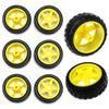 ThtRht 8 Pack TT Motor Wheels Replacement Smart Car Robot Wheel Tyres 1:48 Model Gear Spare Parts for Gearbox RC Chasis Arduino DIY Kit Remote Control Cars Rubber Tire view 1