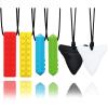 Chewy Necklaces for Sensory Kids, 6 Pack Chew Necklaces for Sensory Boys and Girls with Autism, ADHD, SPD, Chewing, Biting, Silicone Oral Sensory Chew Teething Toys for Adults Reduce Anxiety Fidget view 1