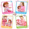 Baby Doll Toys Set, 14" Doll Toys, 25Pcs Dolls Care Toy Playset, Toddlers Toy Dolls Set Incl Cradle Crib, High Chair, Milk Bottle, Pacifier, Diaper, Baby Gift for Age 3 4 5 6+ Years Old Girls Boys view 3