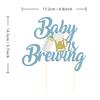 1 Pack Glitter Baby is Brewing Cake Topper for Beer Themed Baby Shower Decoration Beer Baby Gender Reveal Decoration (Blue baby) view 2