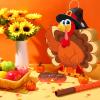 Harrycle Fall Thanksgiving Piata Large Thanksgiving Piata with Blindfold Bat and Confetti for Autumn Harvest Birthday Party Gifts Supplies Holiday Decor(Turkey) view 2