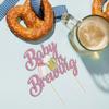 1 Pack Glitter Baby is Brewing Cake Topper for Beer Themed Baby Shower Decoration Beer Baby Gender Reveal Decoration (Pink baby) view 4