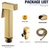 GORKEM Square Bidet Sprayer, Handheld Bidet Sprayer for Toilet, Portable Cloth Diaper Sprayer Set with Shower Hose and Angle Valve, for Personal Hygiene,Black (Color : Gold) view 4