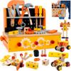 KIDWILL Wooden Tool Bench for Kids, 54-Piece Kids Tool Set with 2-in-1 Workbench & Take-Along Tool Kit, STEM Educational Toy Tools for Kids Ages 3 4 5 6 7 8 Years Old, Boy Toys view 1