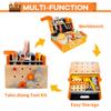 KIDWILL Wooden Tool Bench for Kids, 54-Piece Kids Tool Set with 2-in-1 Workbench & Take-Along Tool Kit, STEM Educational Toy Tools for Kids Ages 3 4 5 6 7 8 Years Old, Boy Toys view 2